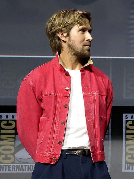 Ryan Gosling Comic Con Red Denim Jacket