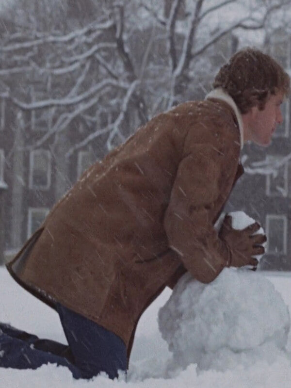 Ryan O’Neal Love Story Sheepskin Brown Shearling Coat