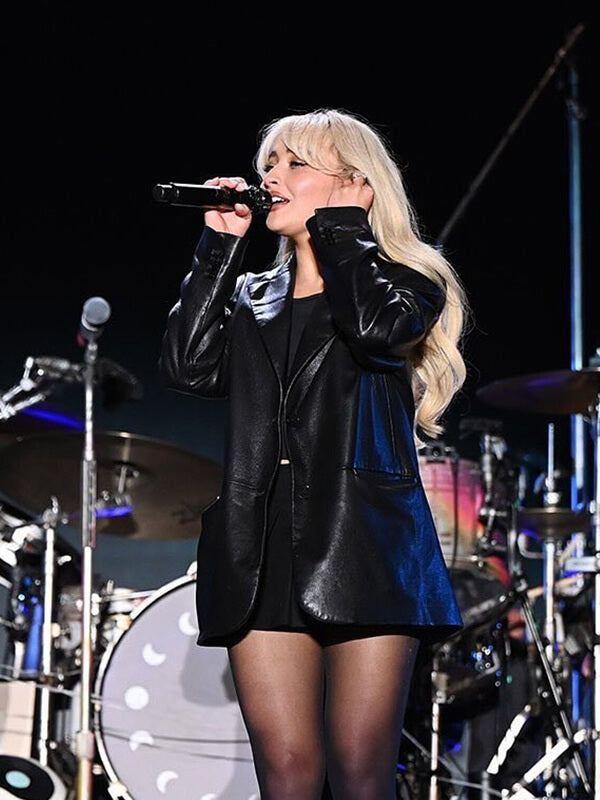 Sabrina Carpenter Black Leather Jacket
