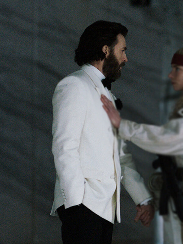 Sacrifice 2026 Chris Evans White Wool Blazer