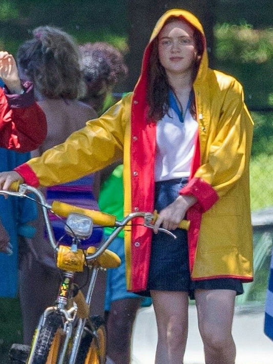 Sadie Sink Stranger Things Yellow PU Leather Coat
