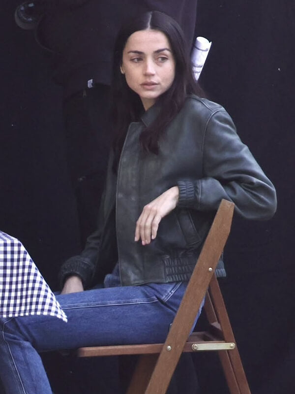 Safe Houses 2026 Ana de Armas Black Leather Jacket