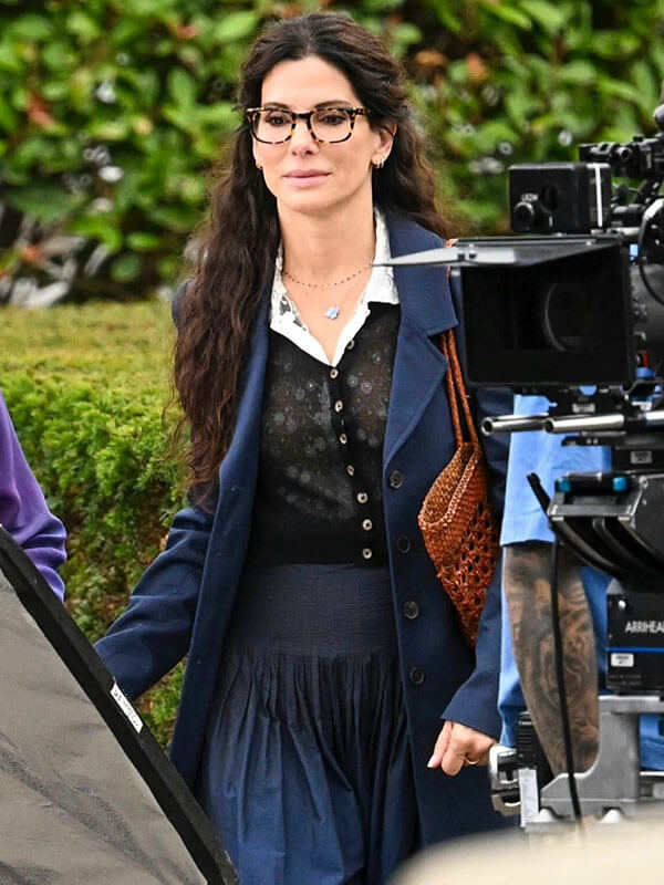 Sandra Bullock Practical Magic 2 Blue Wool Coat