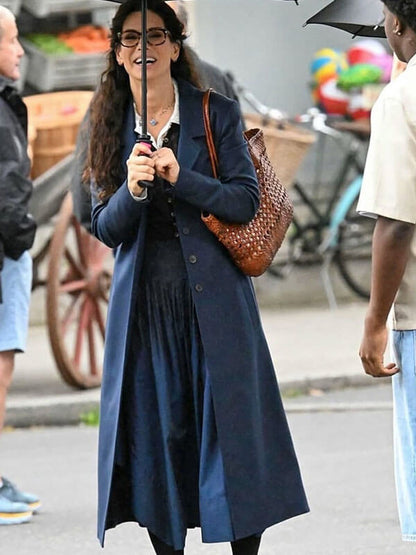 Sandra Bullock Practical Magic 2 Blue Wool Coat