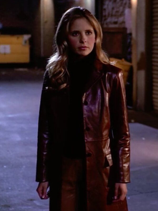 Sarah Michelle Gellar Buffy The Vampire Slayer Red Leather Coat