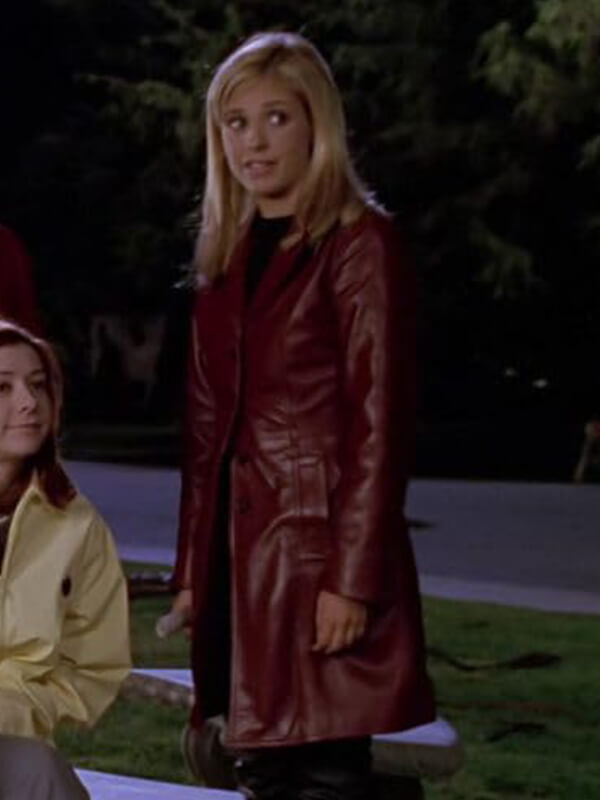 Sarah Michelle Gellar Buffy The Vampire Slayer Red Leather Coat