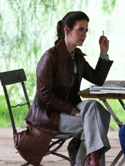 Sarah Paulson American Horror Story S02 Leather Coat