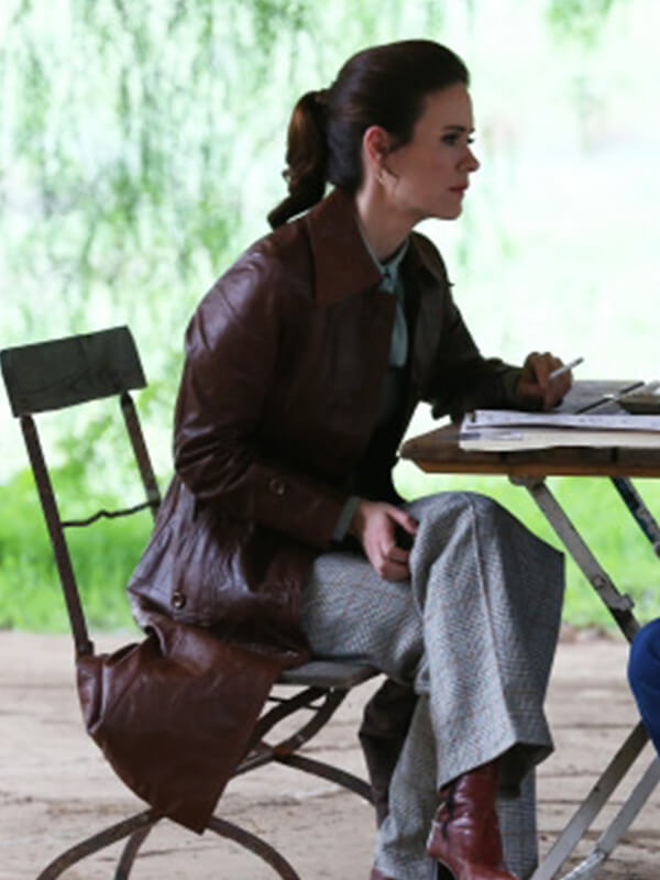 Sarah Paulson American Horror Story S02 Leather Coat
