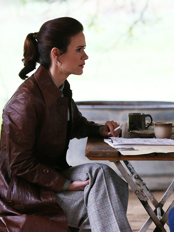 Sarah Paulson American Horror Story S02 Leather Coat