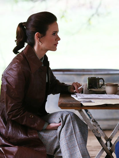 Sarah Paulson American Horror Story S02 Leather Coat