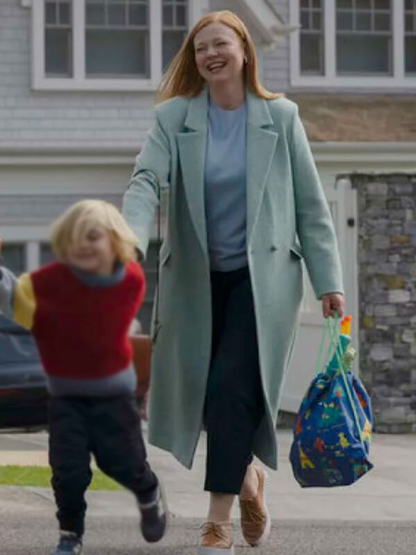 Sarah Snook All Her Fault S01 Blue Wool Coat