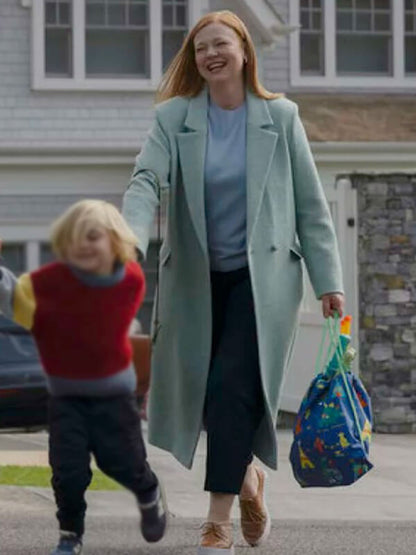 Sarah Snook All Her Fault S01 Blue Wool Coat