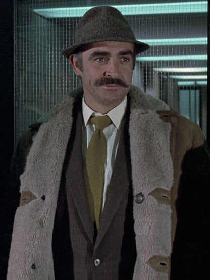 Sean Connery The Offence Suede Shearling Coat