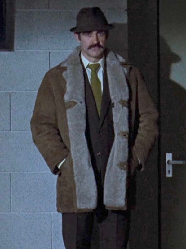 Sean Connery The Offence Suede Shearling Coat