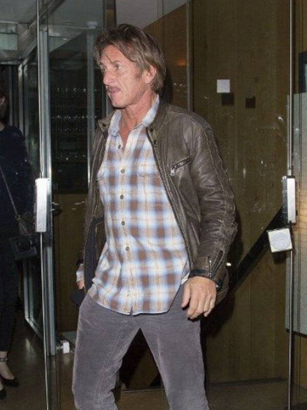 Sean Penn Brown Leather Distressed Jacket