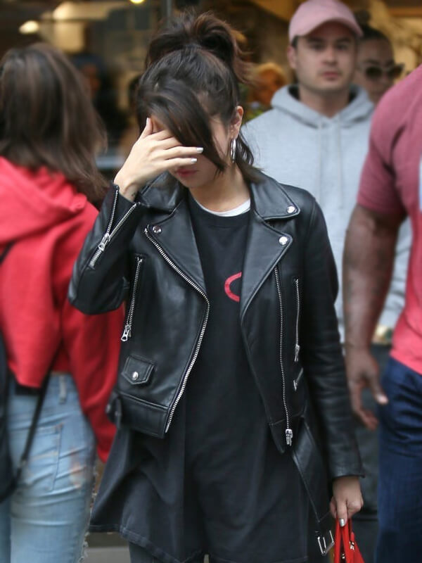 Selena Gomez Black Leather Jacket