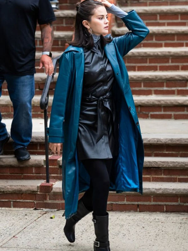 Selena Gomez NYC 2025 Leather Coat