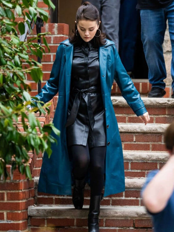 Selena Gomez NYC 2025 Leather Coat