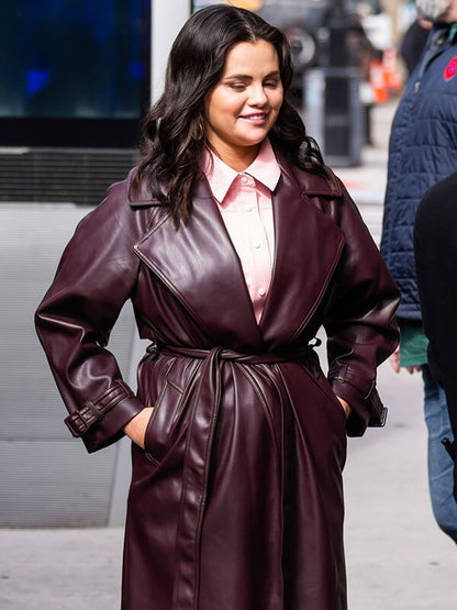 Selena Gomez Only Murders In The Building S03 Leather Coat