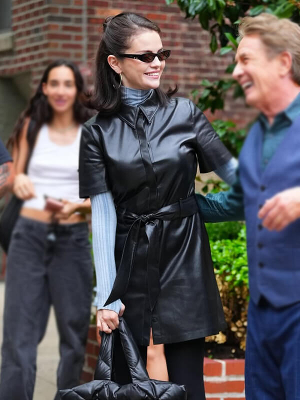 Selena Gomez Only Murders in the Building S05 Leather Coat