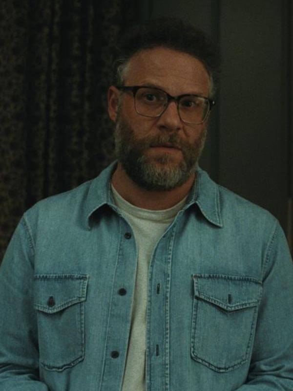 Seth Rogen The Invite 2026 Blue Denim Jacket