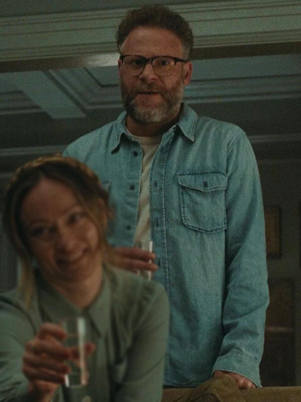 Seth Rogen The Invite 2026 Blue Denim Jacket
