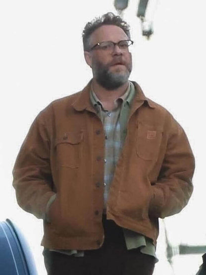 Seth Rogen The Invite 2026 Brown Cotton Jacket