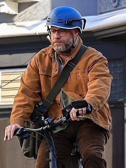 Seth Rogen The Invite 2026 Brown Cotton Jacket