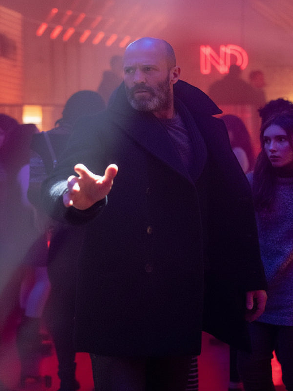 Shelter 2026 Jason Statham Black Wool Coat 