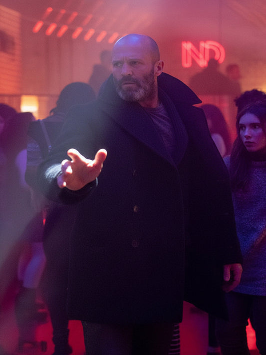 Shelter 2026 Jason Statham Black Wool Coat 