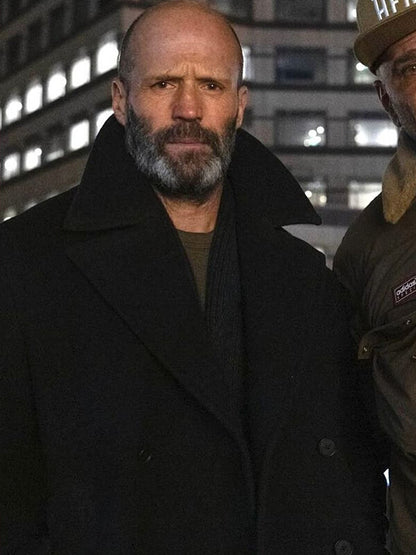 Shelter 2026 Jason Statham Black Wool Coat 
