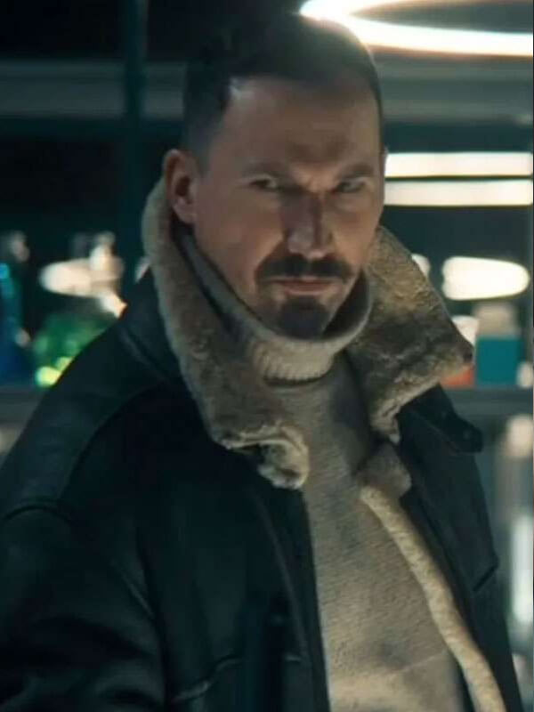 Silent Witness Jack Hodgson Black Shearling Jacket