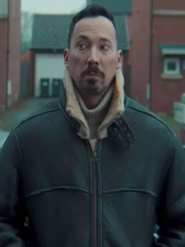Silent Witness Jack Hodgson Black Shearling Jacket