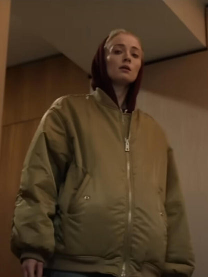 Sophie Turner Steal 2026 Zara Dunne Bomber Jacket
