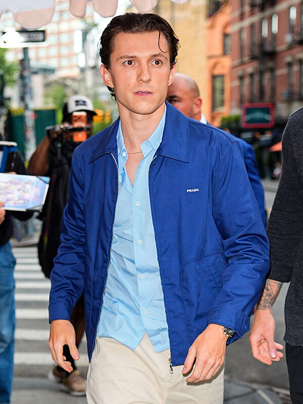 Spider-Man Brand New Day Tom Holland Press Tour Blue Jacket