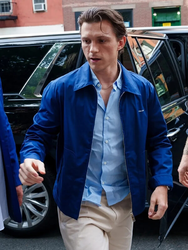 Spider-Man Brand New Day Tom Holland Press Tour Blue Jacket