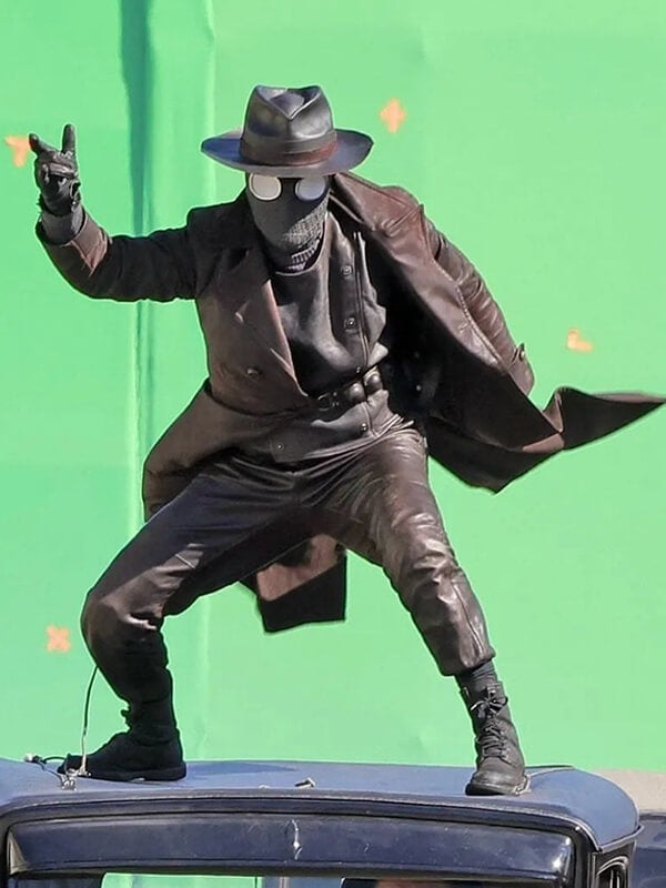 Spider Noir 2026 Nicolas Cage Brown Leather Coat
