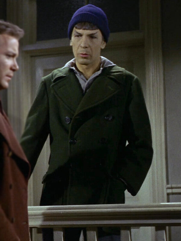 Spock Star Trek Leonard Nimoy Green Wool Peacoat
