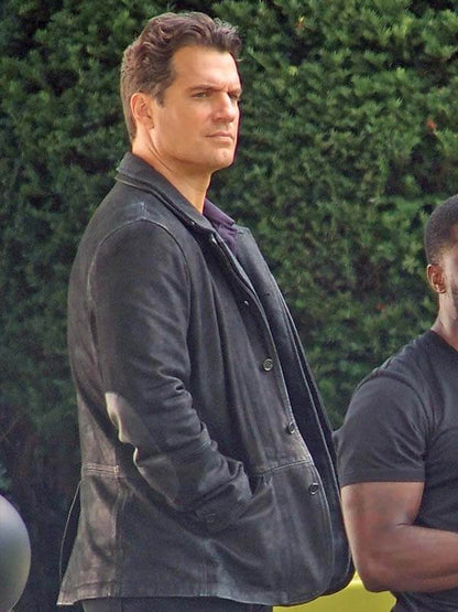 Spy Duo Henry Cavill Black Leather Jacket