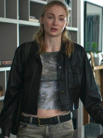 Steal 2026 Sophie Turner Black Leather Jacket