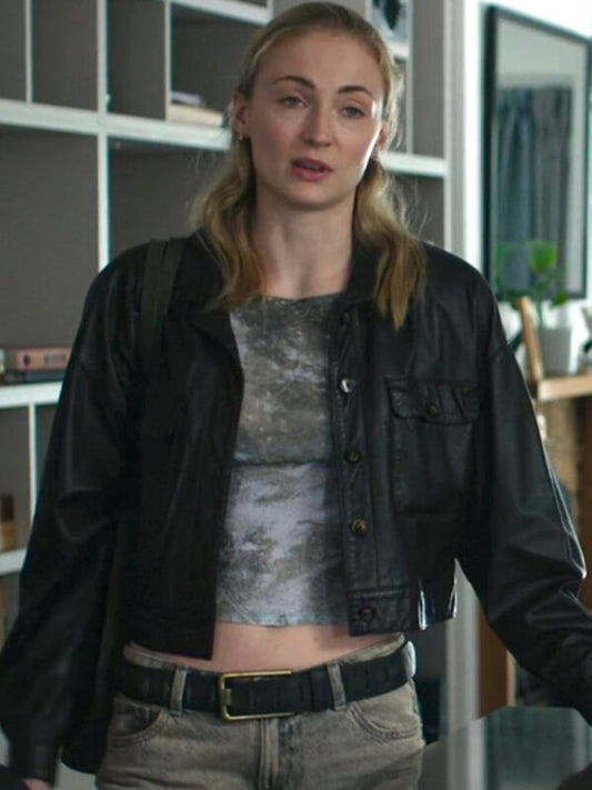 Steal 2026 Sophie Turner Black Leather Jacket