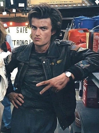 Steve Harrington Stranger Things Brown Leather Jacket