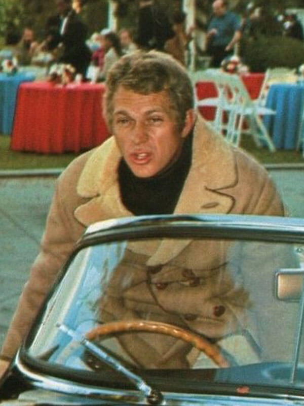 Steve McQueen Beige Suede Shearling Jacket