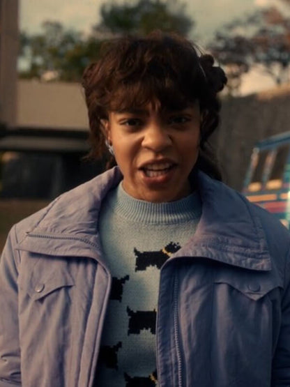 Stranger Things S05 Erica Sinclair Purple Puffer Jacket