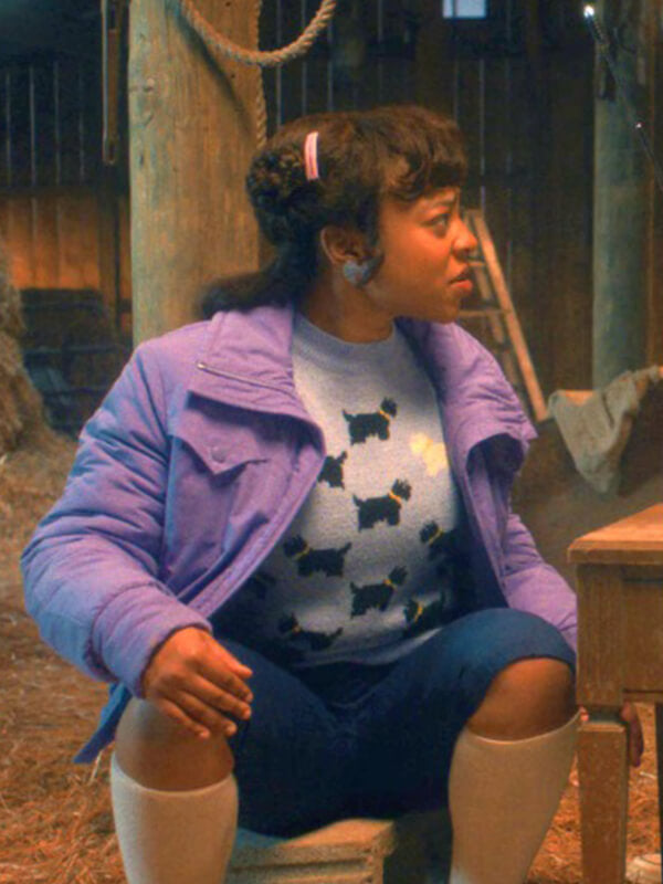 Stranger Things S05 Erica Sinclair Purple Puffer Jacket