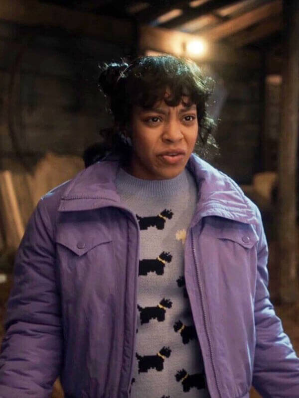 Stranger Things S05 Erica Sinclair Purple Puffer Jacket