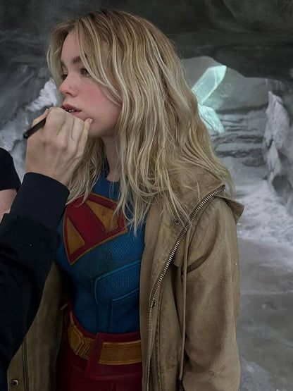 Superman 2025 Supergirl Milly Alcock Hooded Coat