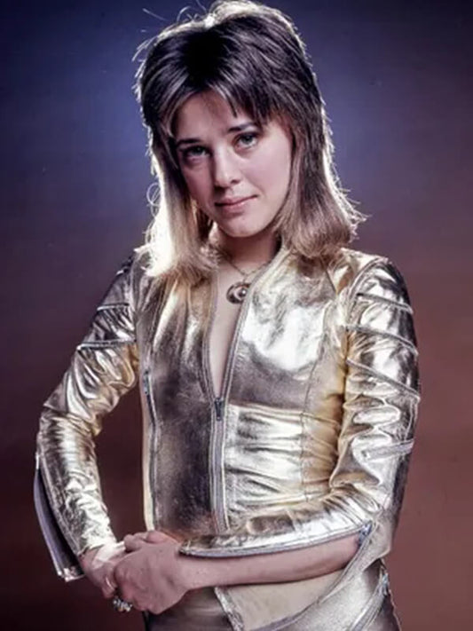 Suzi Quatro Glam Rock Era 1970s Silver Leather Jacket