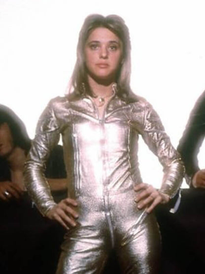 Suzi Quatro Glam Rock Era 1970s Silver Leather Jacket