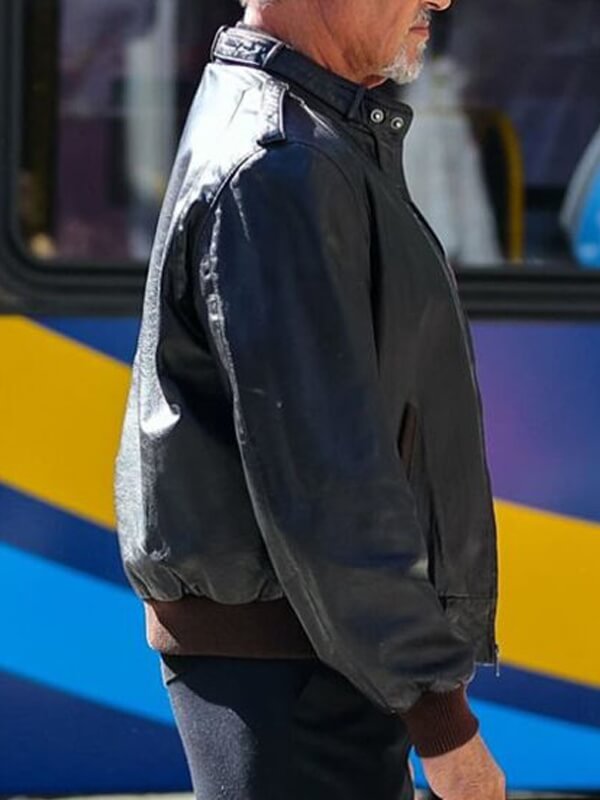 Sylvester Stallone Tulsa King Black Leather Jacket